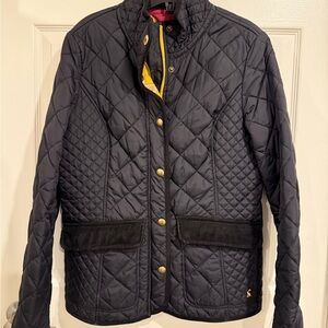 Joules Blank Quilted Utility Jacket with Gold Buttons